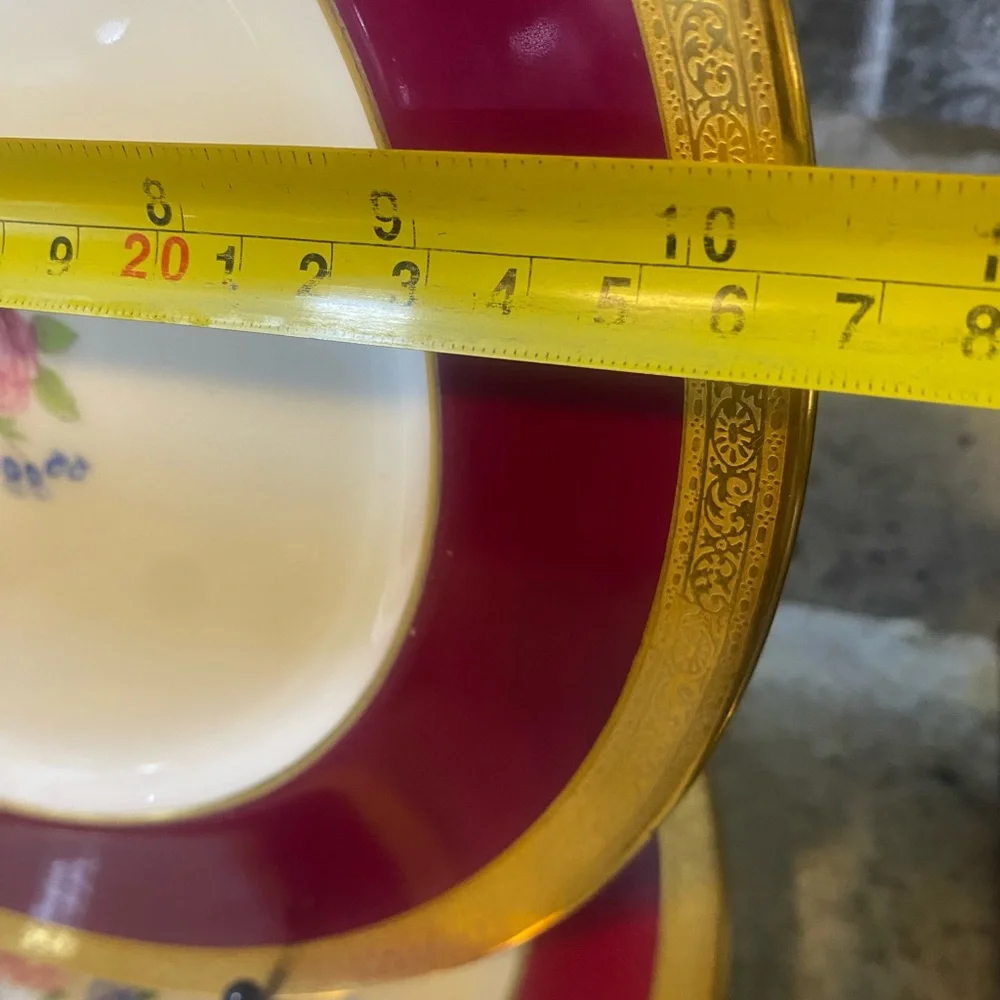 Vintage Paragon Fuchsia And Rose Pattern With Gold‎ Trim dinner Plates (6)